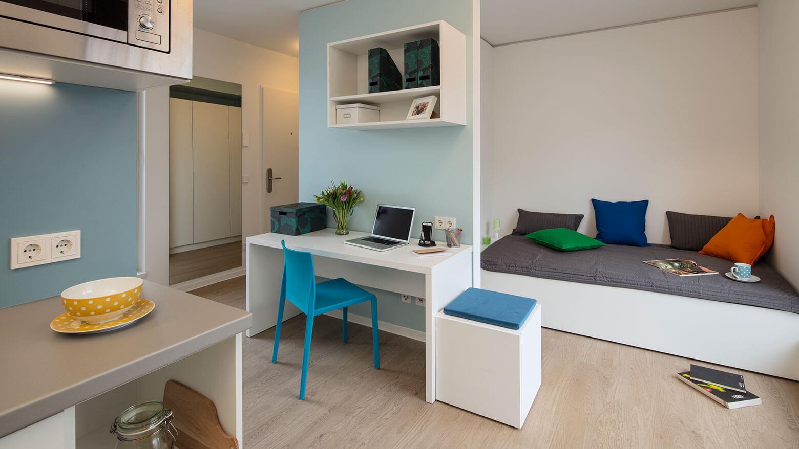 Stundentenapartment mit Küche im Quartillion Köln